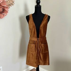 Anthro velvet front zip up dress!